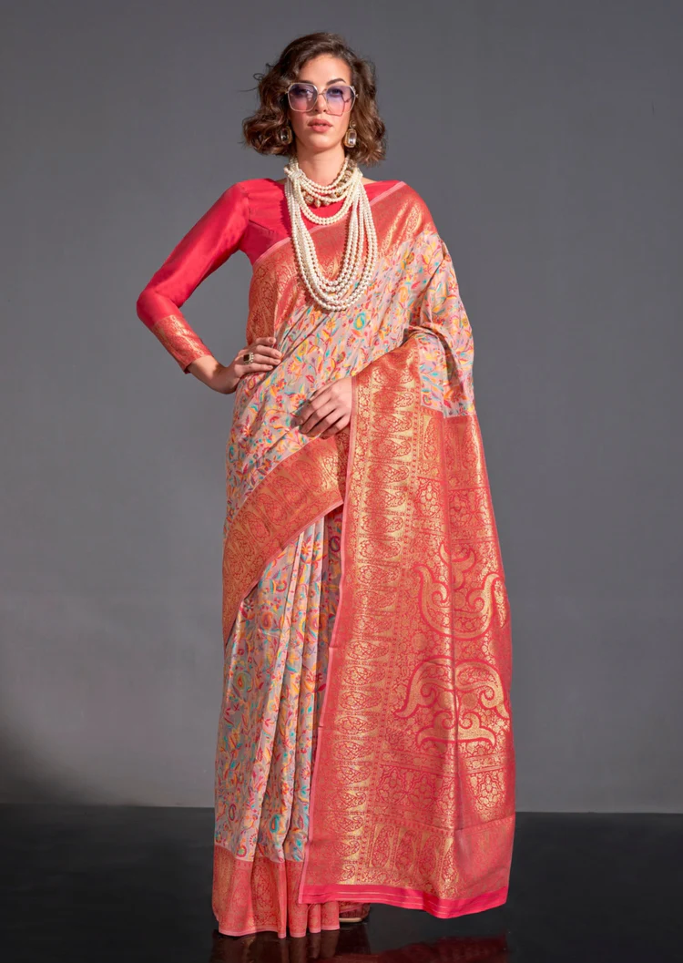 Kashmiri Banarasi Fusion Handloom Saree